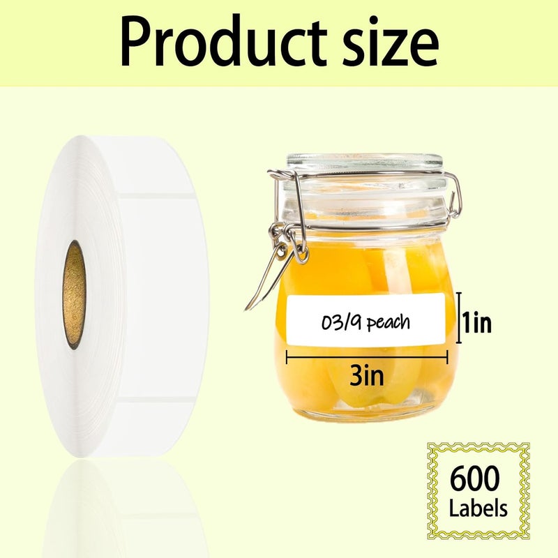 YCDMLJC 600Pcs Blank Removable Freezer Labels,1x3In Date Label Stickers,No Residue Food Storage Containers Labels,for Food Containers Pantry Organization - Image 2